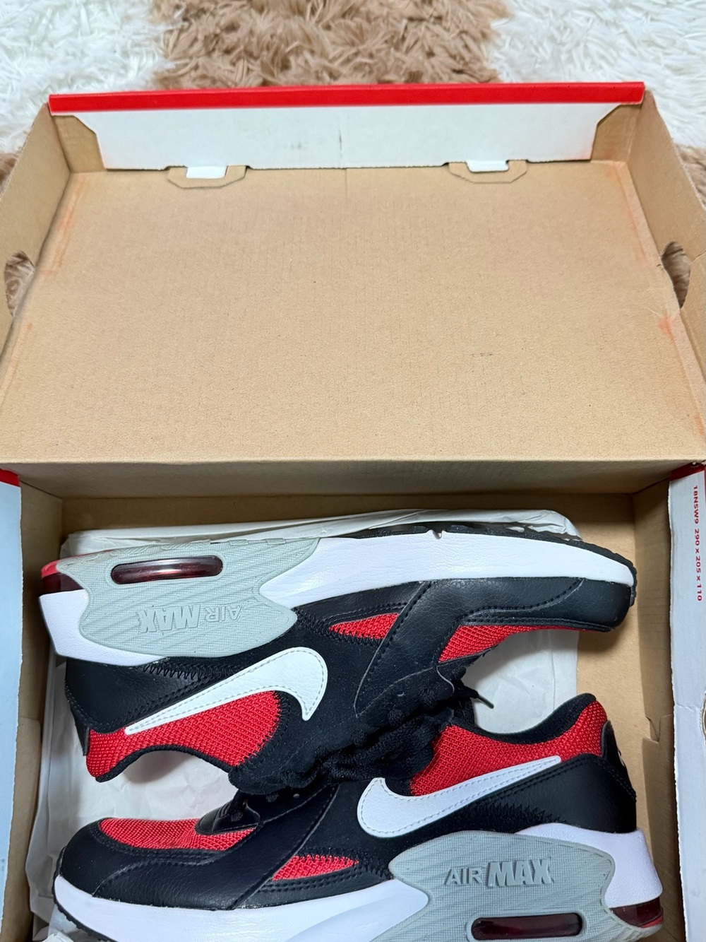 Nike Airmax Red and Black Athletic Sneakers with Air Cushioning. WORN ONLY ONCE.